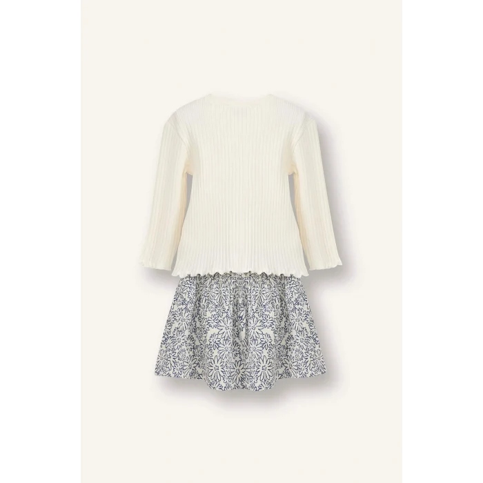 Defacto G8183A5ER105 Ekru Floral Fitilli Kaşkorse 2li Takım Kız Bebek