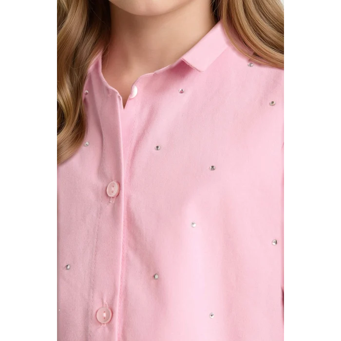 Defacto G7044A8PN86 Pembe Kız Çocuk Poplin Gömlek