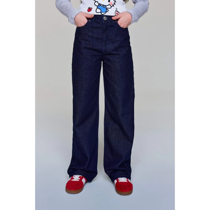 Defacto G4648A8NM26 Lacivert 90s Wıde Leg Jean Pantolon Kız Çocuk