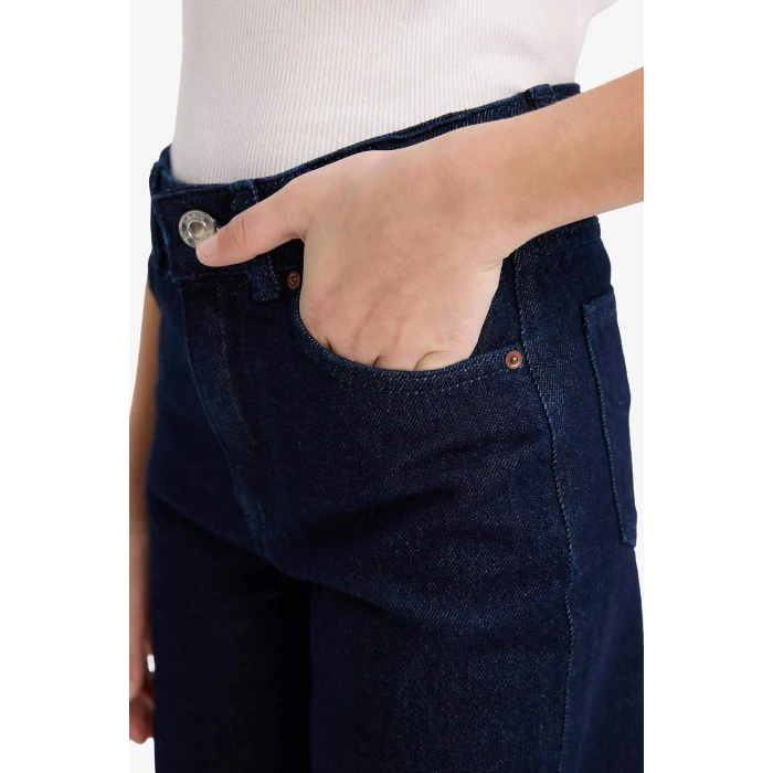 Defacto G4648A8NM26 Lacivert 90s Wıde Leg Jean Pantolon Kız Çocuk