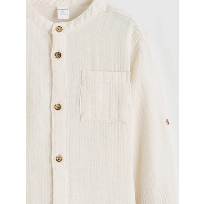 LCW Kids Bej Hakim Yaka Erkek Çocuk Gömlek