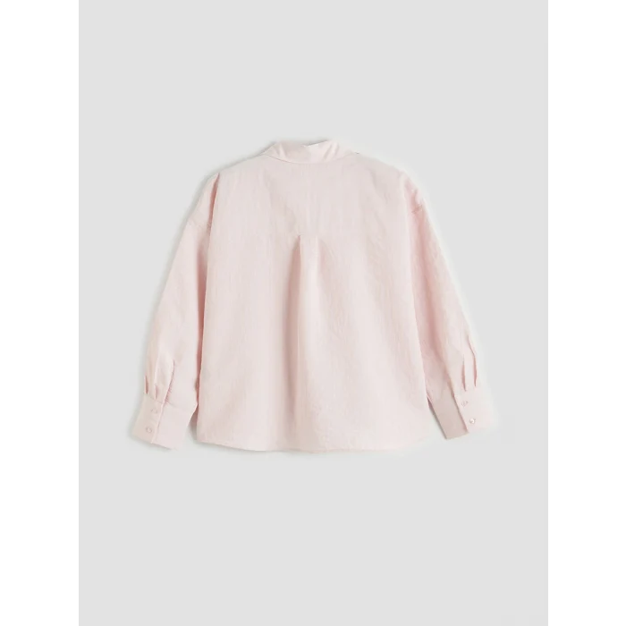 LCW Vision Pembe Çizgili Oversize Kadın Gömlek