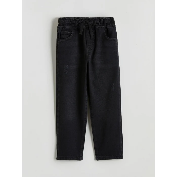 LCW Kids Siyah Beli Lastikli Erkek Çocuk Jean Pantolon