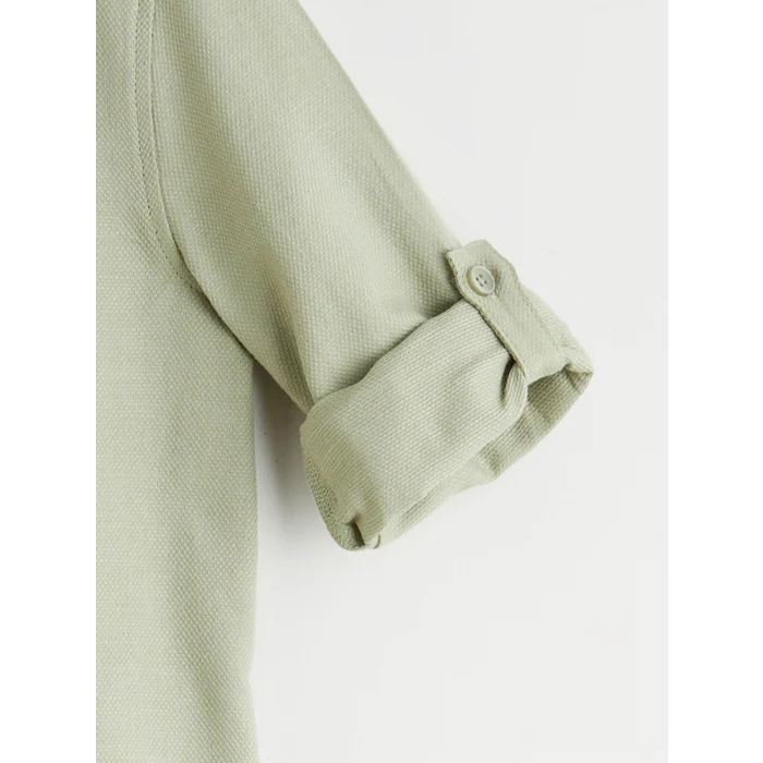 LCW Kids Yeşil Basic Uzun Kollu Erkek Çocuk Gömlek