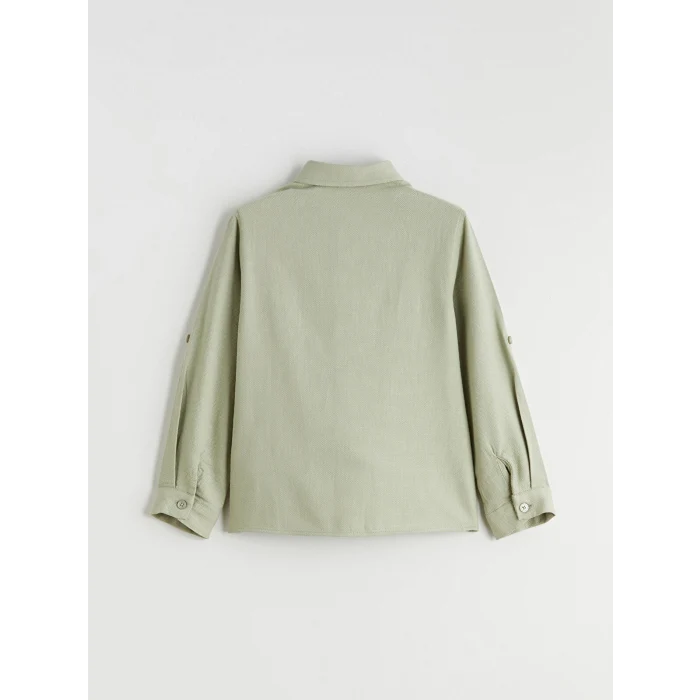 LCW Kids Yeşil Basic Uzun Kollu Erkek Çocuk Gömlek