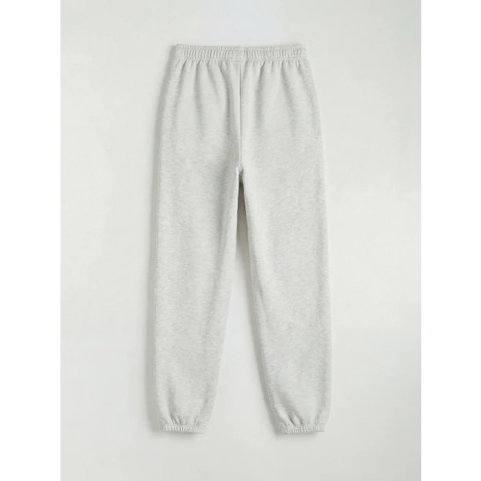 LCW Kids Gri Beli Lastikli Kız Çocuk Soft Touch Jogger Eşofman Altı