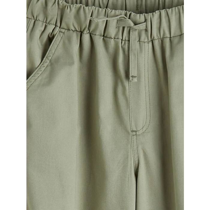 LCW Kids Haki Loose Fit Kız Çocuk Gabardin Kargo Pantolon