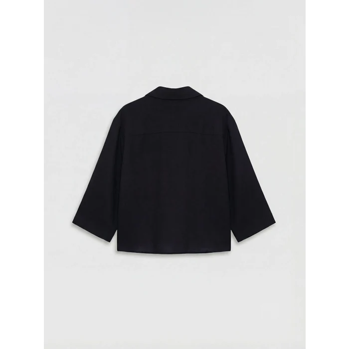 LCW Vision Siyah Oversize Kadın Gömlek