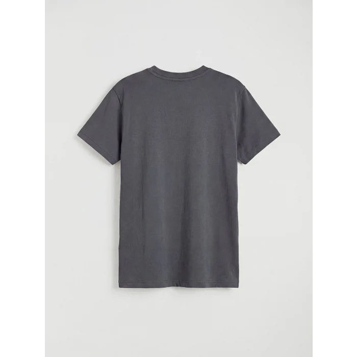 LCW Kids Gri Bisiklet Yaka Taşlı Kız Çocuk Tişört