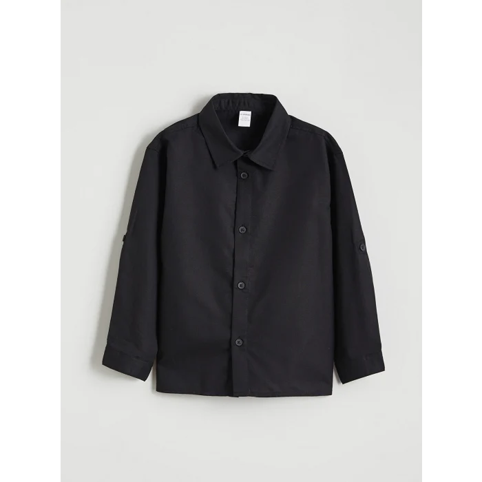 LCW Kids Siyah Basic Erkek Çocuk Gömlek
