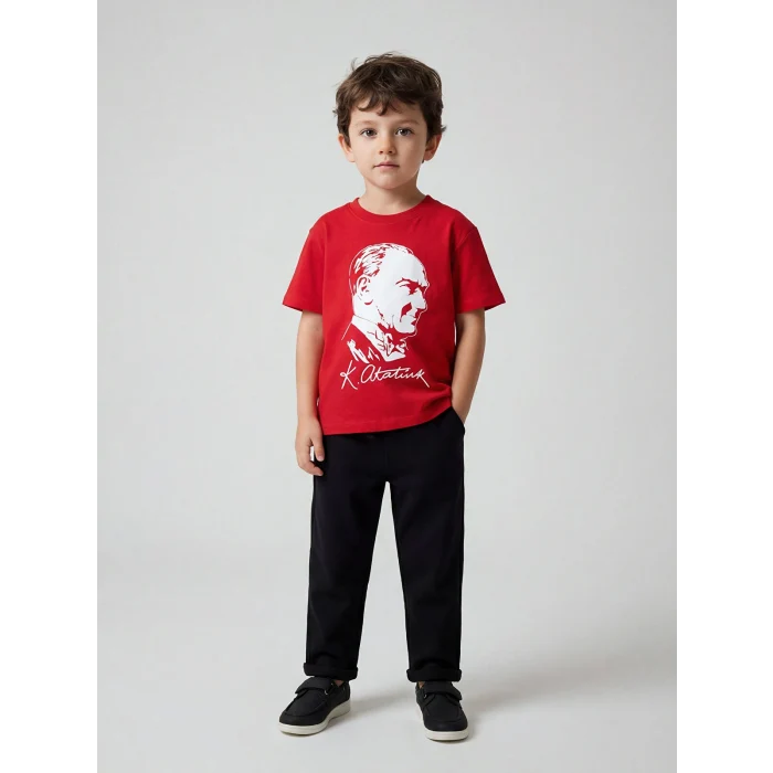 LCW Kids Siyah Beli Lastikli Erkek Çocuk Pantolon