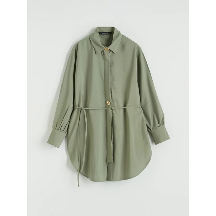 LCW EVERYDAY Yeşil Kuşaklı Kadın Gömlek Tunik