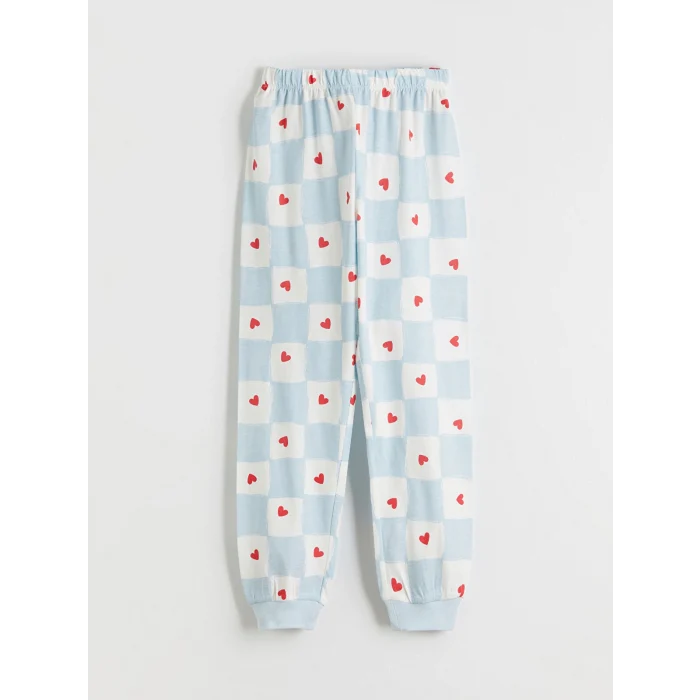 LCW Kids Ekru Bisiklet Yaka Kız Çocuk Pijama Takımı