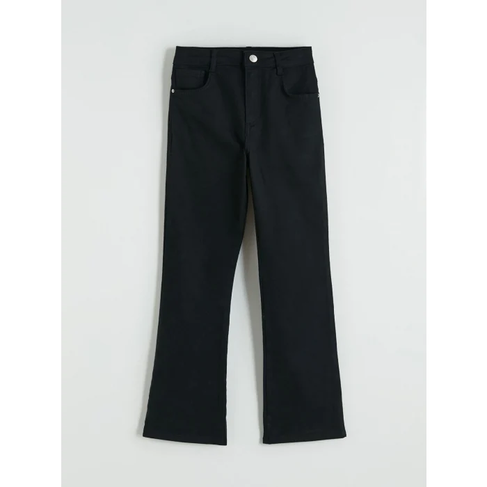 LCW Kids Siyah İspanyol Paça Kız Çocuk Gabardin Pantolon