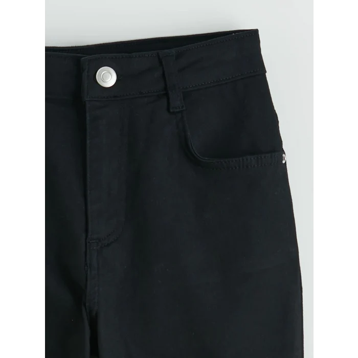 LCW Kids Siyah İspanyol Paça Kız Çocuk Gabardin Pantolon