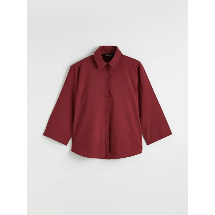 LCW EVERYDAY Bordo Poplin Kadın Gömlek