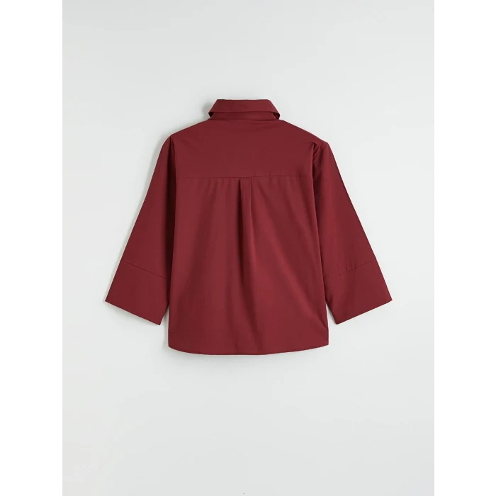 LCW EVERYDAY Bordo Poplin Kadın Gömlek