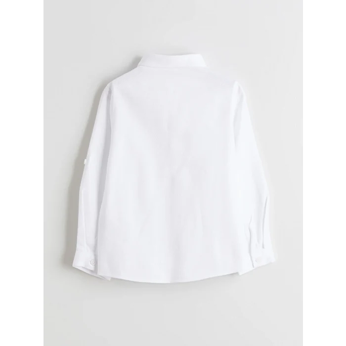 LCW Kids Beyaz Basic Uzun Kollu Erkek Çocuk Gömlek