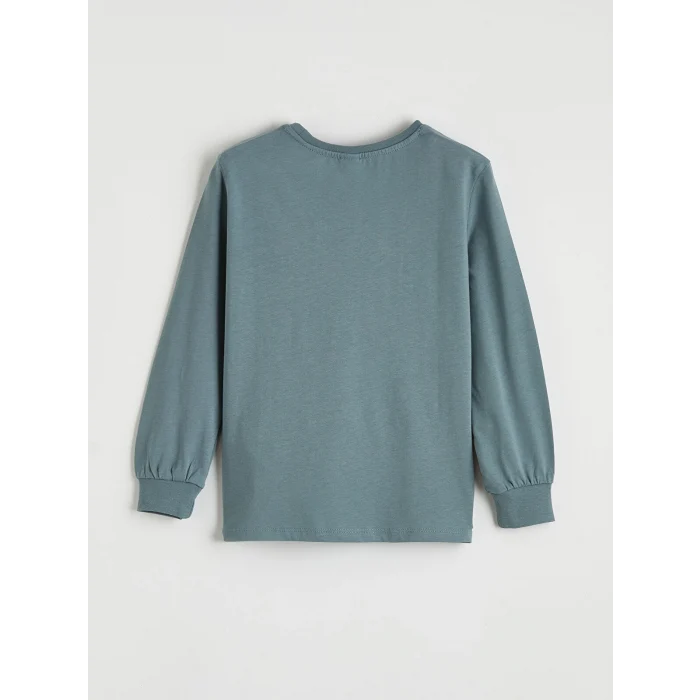 LCW Kids Mavi Baskılı Bisiklet Yaka Erkek Çocuk Pijama Takımı