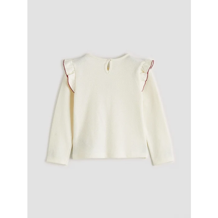 LCW Kids Ekru Fiyonk Detaylı Kız Çocuk Bluz Şort Etek ve Külotlu Çorap