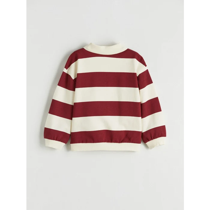 LCW Kids Bordo Çizgili Erkek Çocuk Sweatshirt ve Eşofman Takım