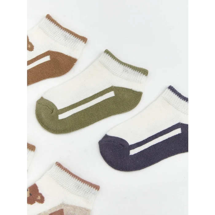 LCW baby Ekru Erkek Bebek Desenli Patik Çorap 5li