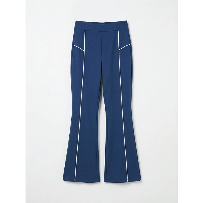 LCW Kids İndigo Beli Lastikli İspanyol Paça Kız Çocuk Tayt