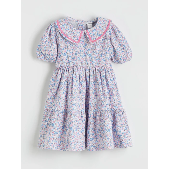 LCW Kids Mavi Çiçekli Kız Çocuk Elbise