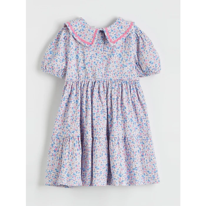 LCW Kids Mavi Çiçekli Kız Çocuk Elbise