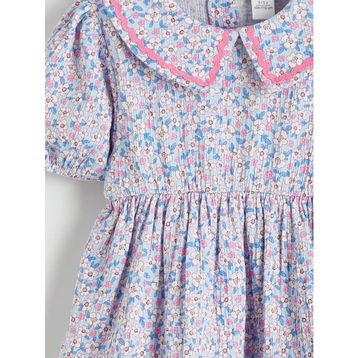 LCW Kids Mavi Çiçekli Kız Çocuk Elbise