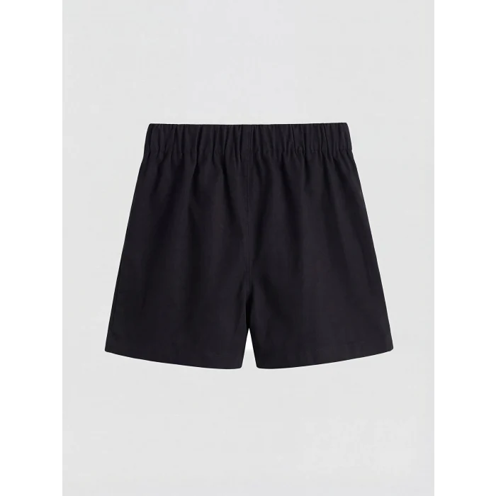 LCW Kids Siyah Pileli Kız Çocuk Gabardin Şort Etek