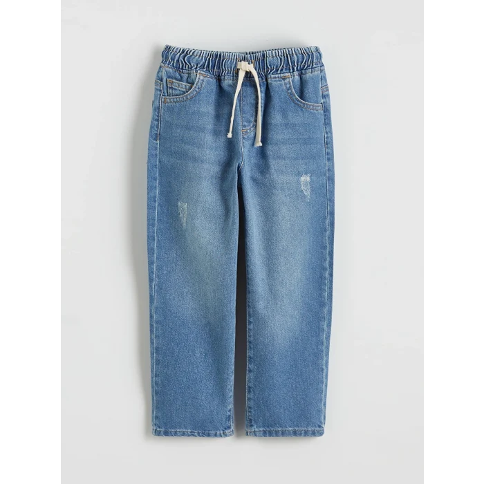 LCW Kids İndigo Regular Fit Erkek Bebek Bağcıklı Jean Pantolon