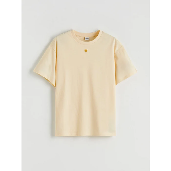 LCW Kids Sarı Bisiklet Yaka Kız Çocuk Tişört