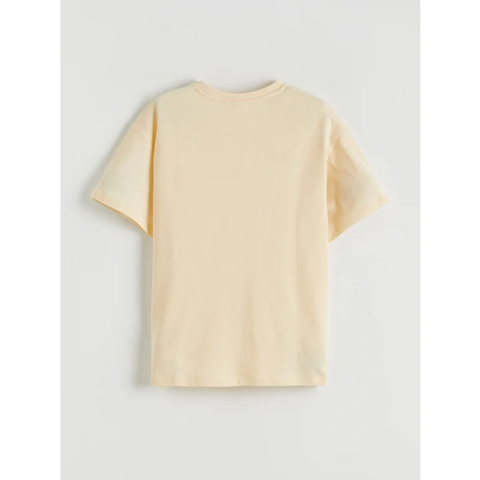 LCW Kids Sarı Bisiklet Yaka Kız Çocuk Tişört