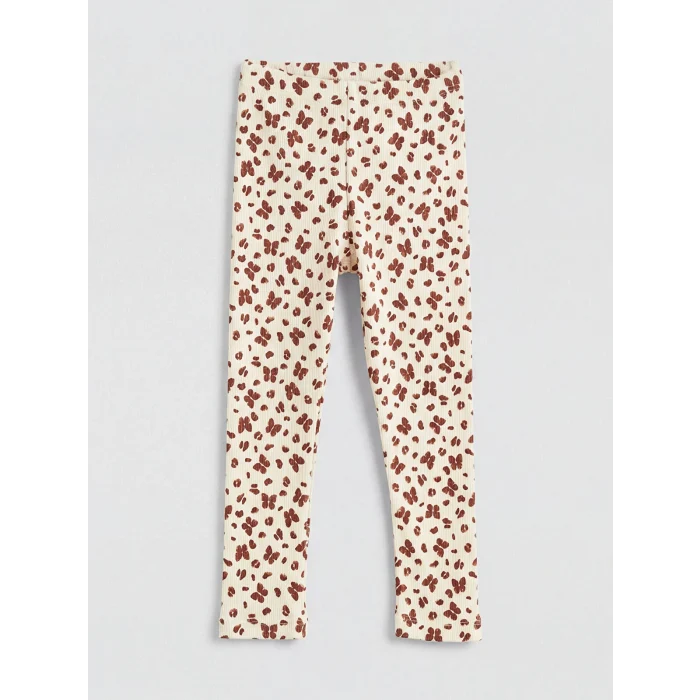 LCW Kids Ekru Baskılı Kız Çocuk Kaşkorse Tayt