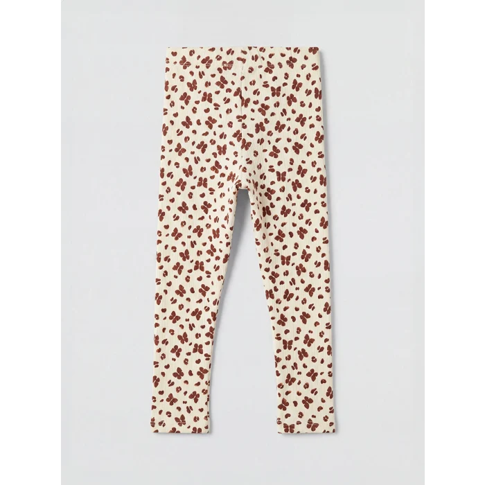 LCW Kids Ekru Baskılı Kız Çocuk Kaşkorse Tayt