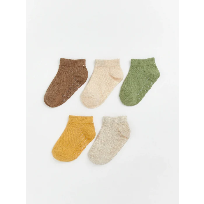 LCW baby Kahverengi Erkek Bebek Patik Çorap 5li
