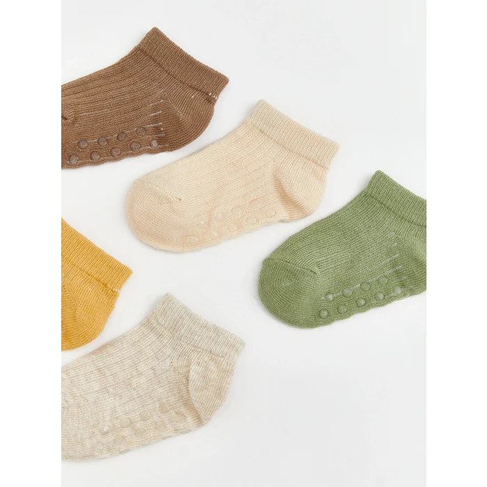 LCW baby Kahverengi Erkek Bebek Patik Çorap 5li