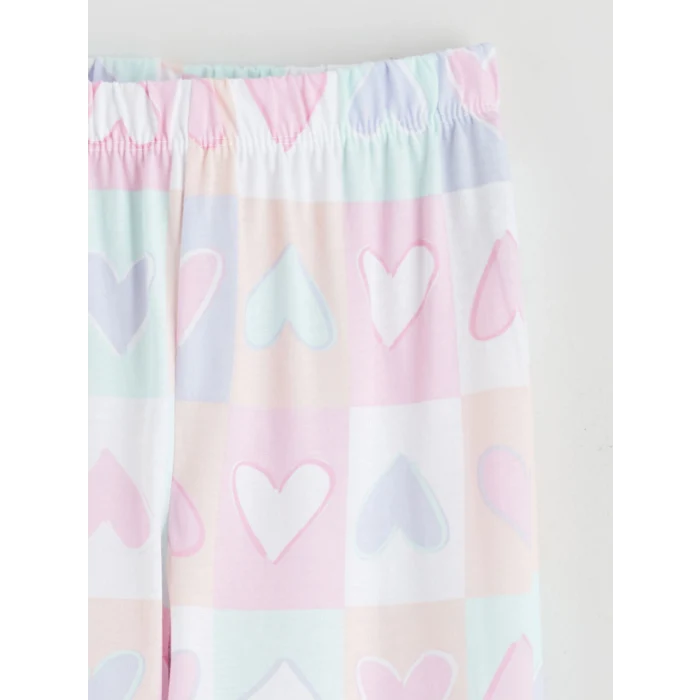 LCW Kids Beyaz Gömlek Yaka Kız Çocuk Pijama Takımı