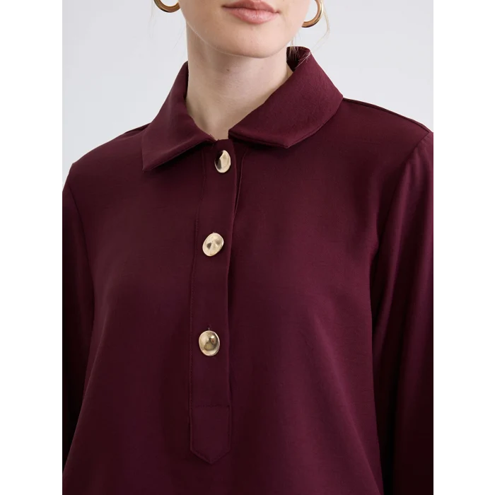 LCW STUDIO Bordo Oversize Kadın Tunik