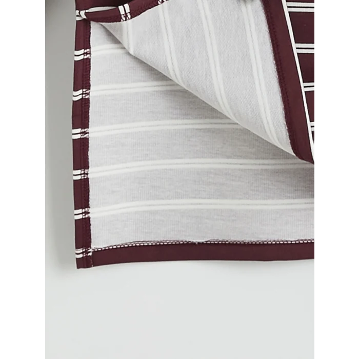 LCW Modest Mürdüm Polo Yaka Çizgili Kadın Sweatshirt Tunik