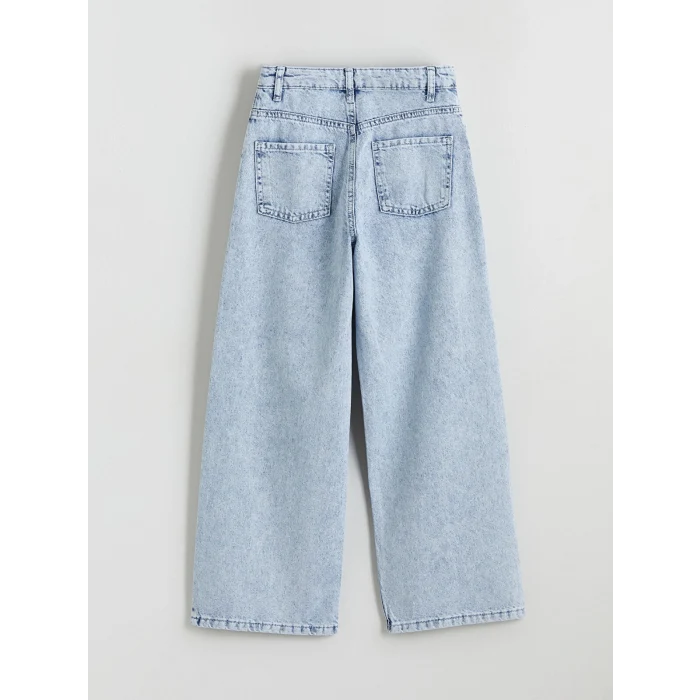 LCW Kids Mavi Wideleg Taşlı Kız Çocuk Jean Pantolon