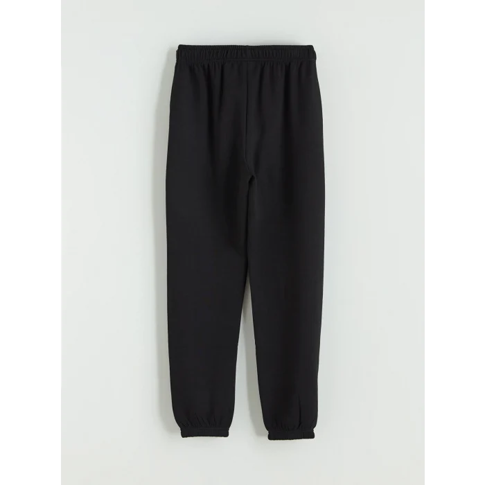 LCW Kids Siyah Beli Lastikli Kız Çocuk Soft Touch Jogger Eşofman Altı