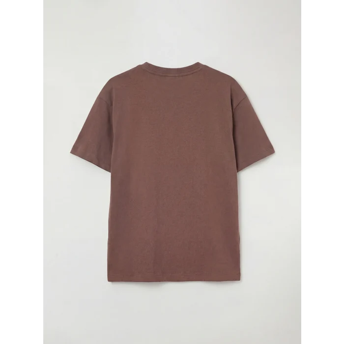 LCW Kids Kahverengi Bisiklet Yaka Capyfun Baskılı Kız Çocuk Tişört