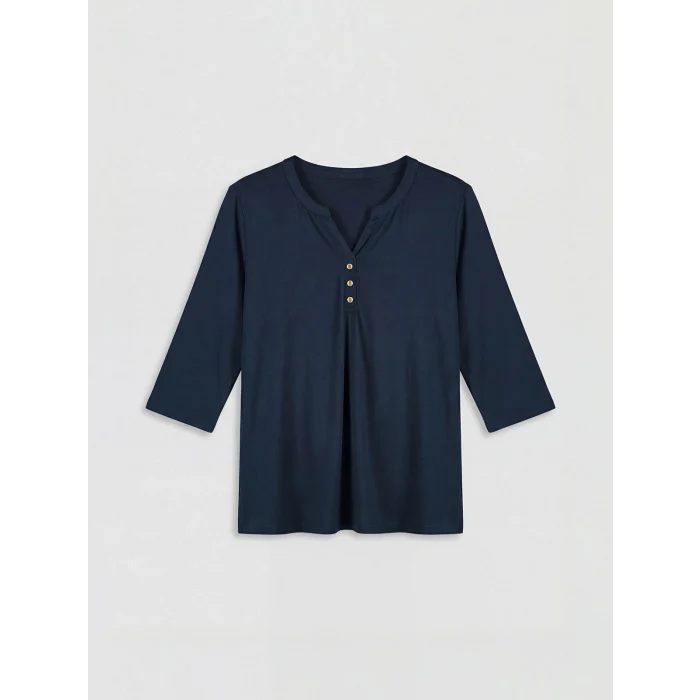 LCW Grace Lacivert Kaçık Yaka Bluz