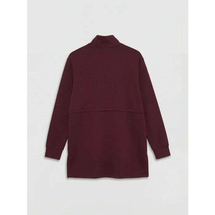 LCWAIKIKI Classic Mürdüm Soft Touch Oversize Kadın Sweatshirt Tunik