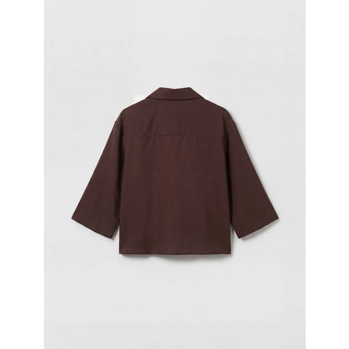 LCW Vision Kahverengi Oversize Kadın Gömlek