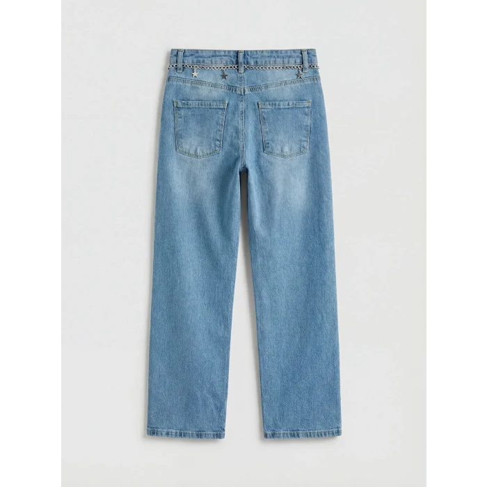 LCW Kids İndigo Straight Fit Kız Çocuk Jean Pantolon