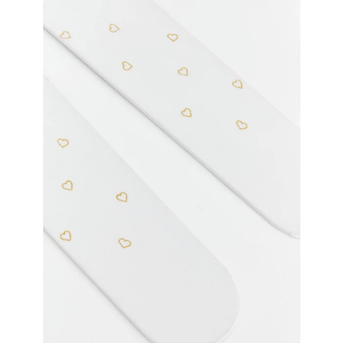 LCW baby Ekru Kız Bebek Kalp Baskılı Külotlu Çorap 2li