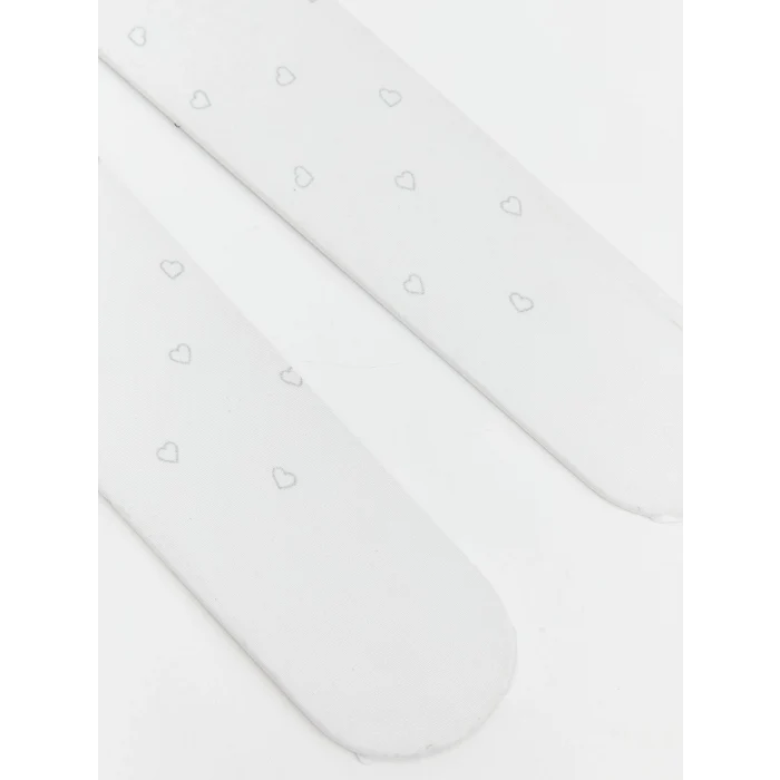 LCW baby Ekru Kız Bebek Kalp Baskılı Külotlu Çorap 2li